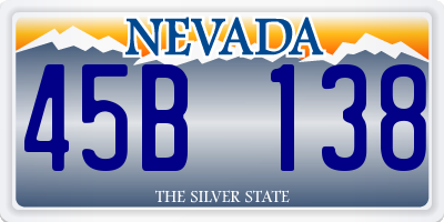 NV license plate 45B138