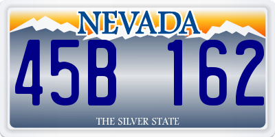 NV license plate 45B162