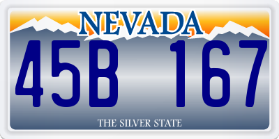 NV license plate 45B167