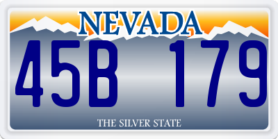 NV license plate 45B179