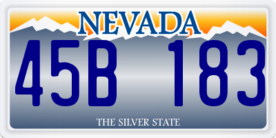 NV license plate 45B183