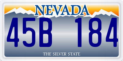 NV license plate 45B184