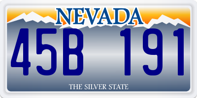 NV license plate 45B191