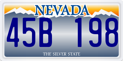NV license plate 45B198