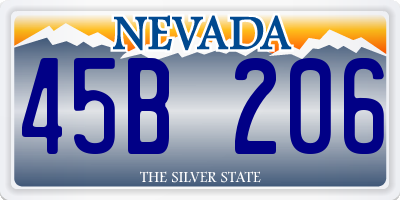 NV license plate 45B206
