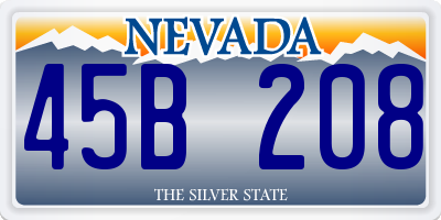 NV license plate 45B208