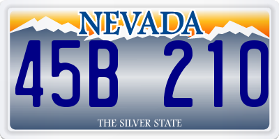 NV license plate 45B210
