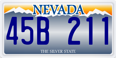 NV license plate 45B211