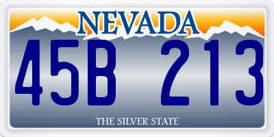 NV license plate 45B213