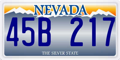NV license plate 45B217