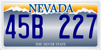 NV license plate 45B227