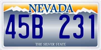 NV license plate 45B231