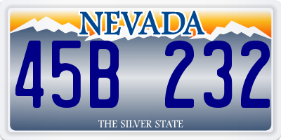 NV license plate 45B232