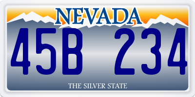 NV license plate 45B234