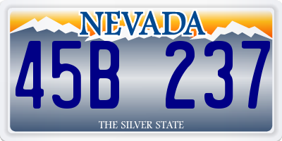 NV license plate 45B237