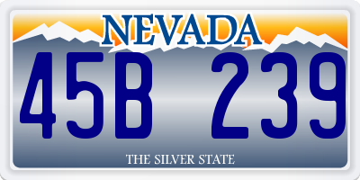 NV license plate 45B239