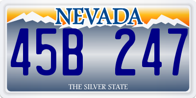NV license plate 45B247