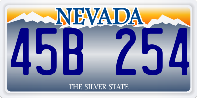 NV license plate 45B254