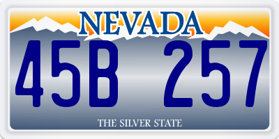 NV license plate 45B257