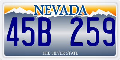 NV license plate 45B259