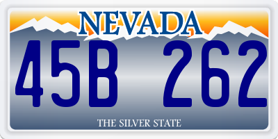 NV license plate 45B262