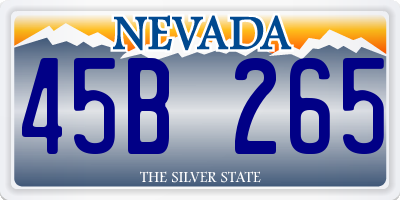 NV license plate 45B265