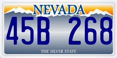 NV license plate 45B268