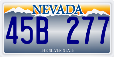 NV license plate 45B277