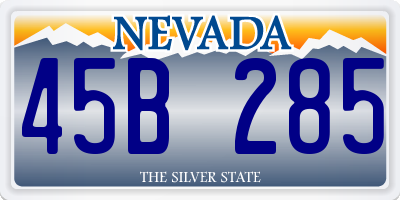 NV license plate 45B285