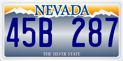 NV license plate 45B287