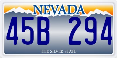 NV license plate 45B294
