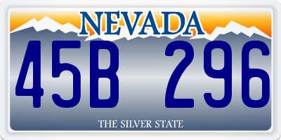 NV license plate 45B296