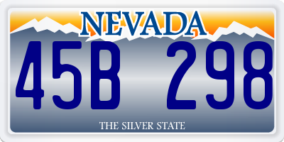 NV license plate 45B298