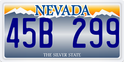 NV license plate 45B299
