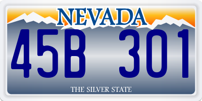 NV license plate 45B301