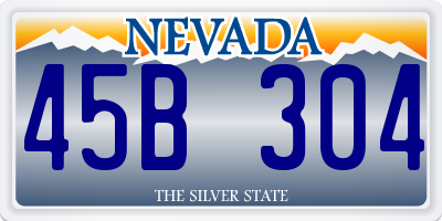 NV license plate 45B304
