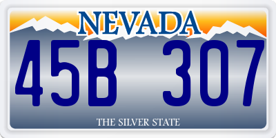 NV license plate 45B307
