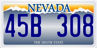 NV license plate 45B308
