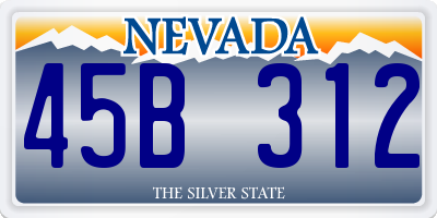 NV license plate 45B312
