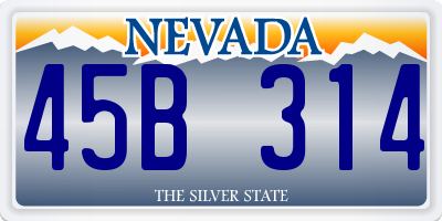 NV license plate 45B314