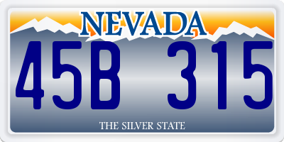 NV license plate 45B315