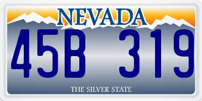 NV license plate 45B319