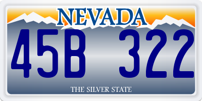 NV license plate 45B322