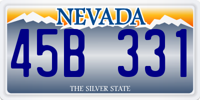 NV license plate 45B331