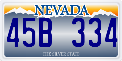 NV license plate 45B334