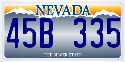 NV license plate 45B335