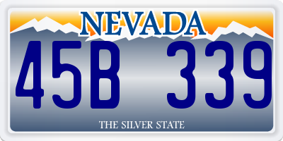 NV license plate 45B339