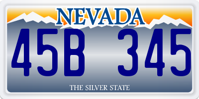 NV license plate 45B345