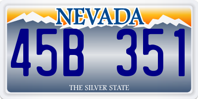 NV license plate 45B351