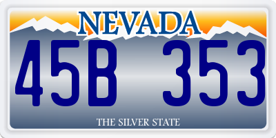 NV license plate 45B353